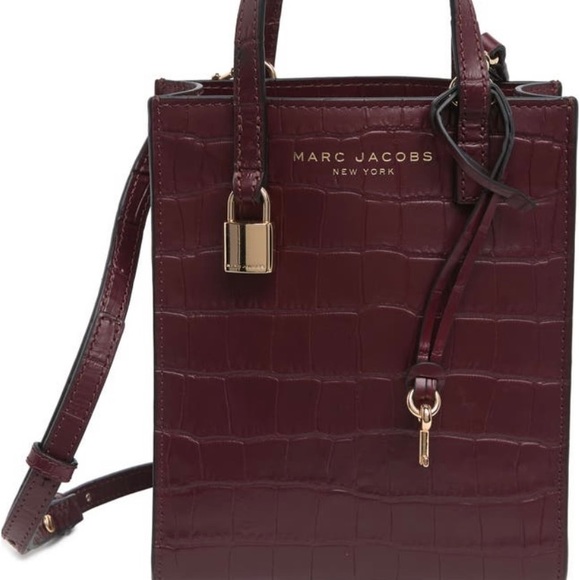 Marc Jacobs Handbags - Marc Jacobs Micro Tote Croc Embossed Leather Crossbody Bag
